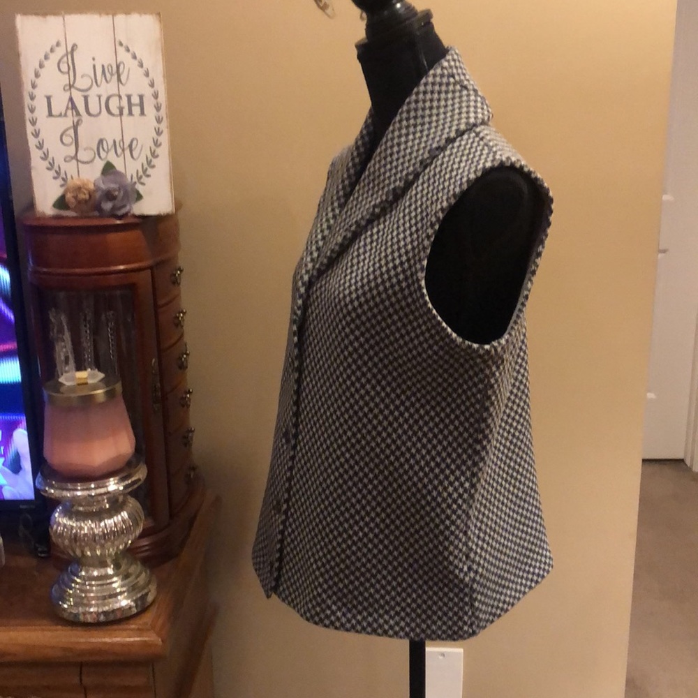 Chaps Button Front Tweed Sweater Vest - Picture 2 of 6